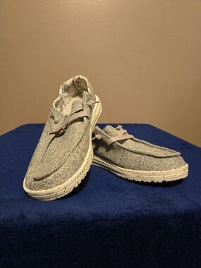 Hey Dude Women's Wendy Linen Iron Grey Slip On Loafers Shoes Size 5 US